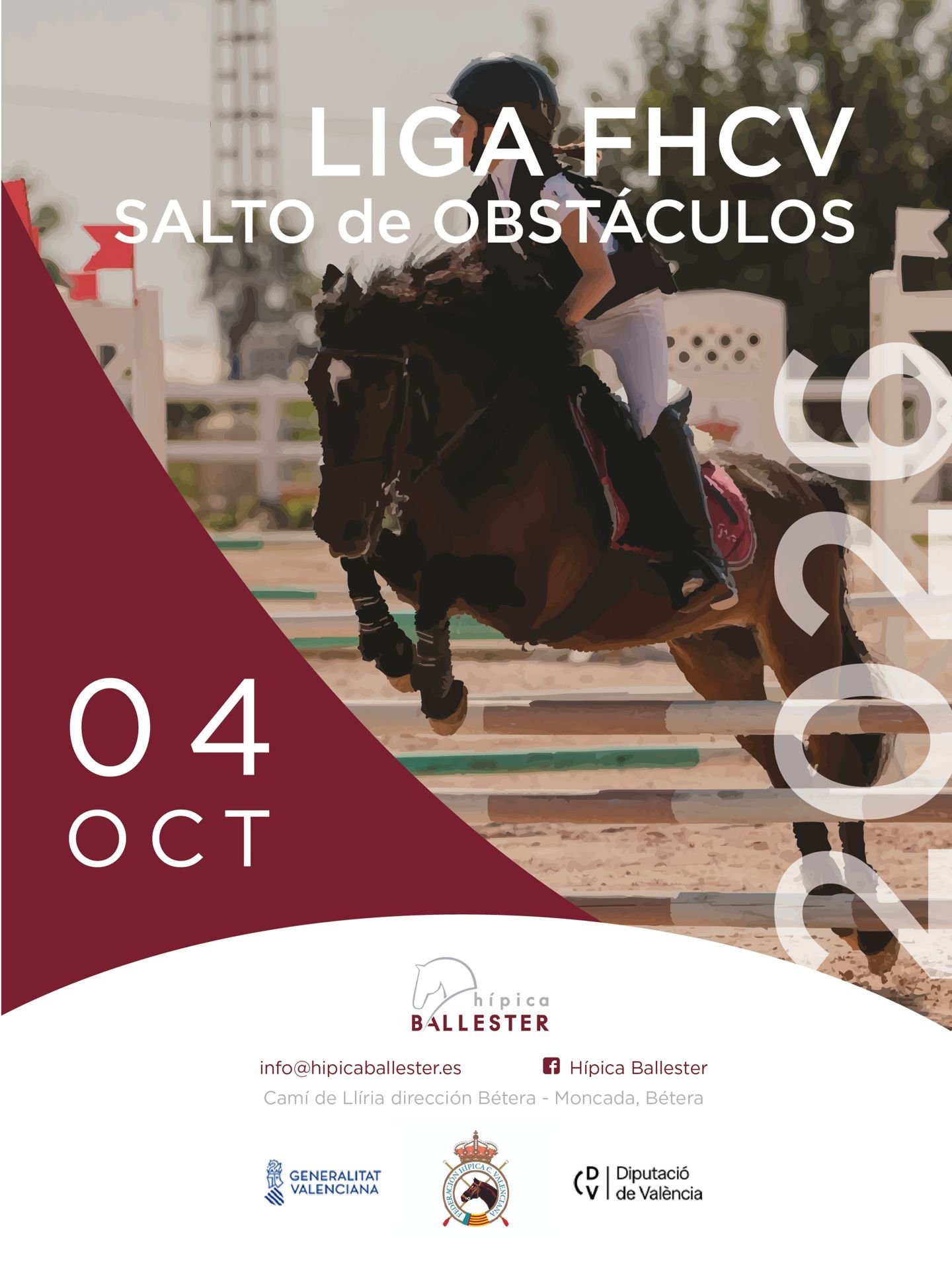 Cartel Liga FHCV Salto de Obstáculos, 4 de octubre